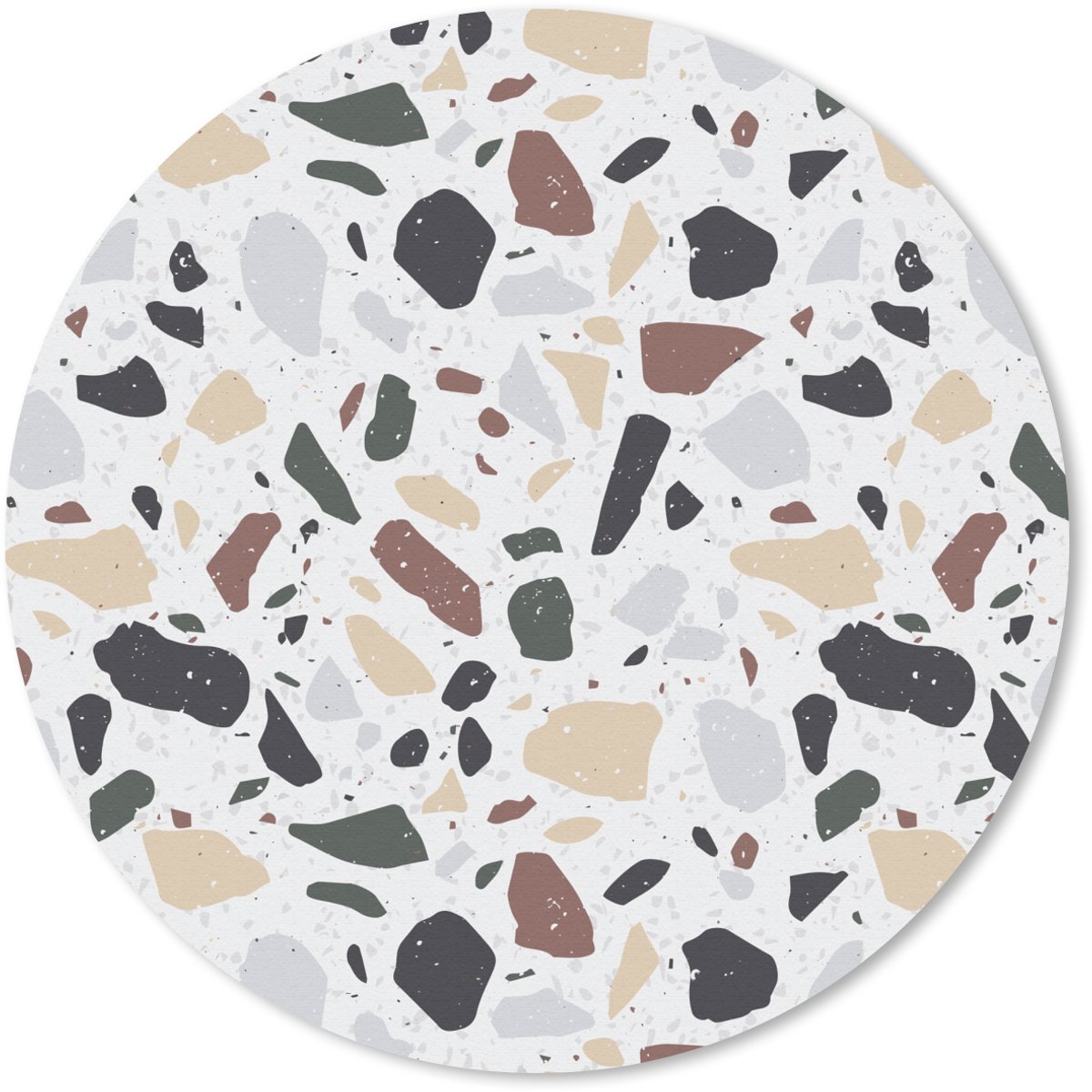 Muismat rond 40x40 cm - Mousepad Terrazzo - Patroon - Kleurrijk - Klei - Ronde muismatten