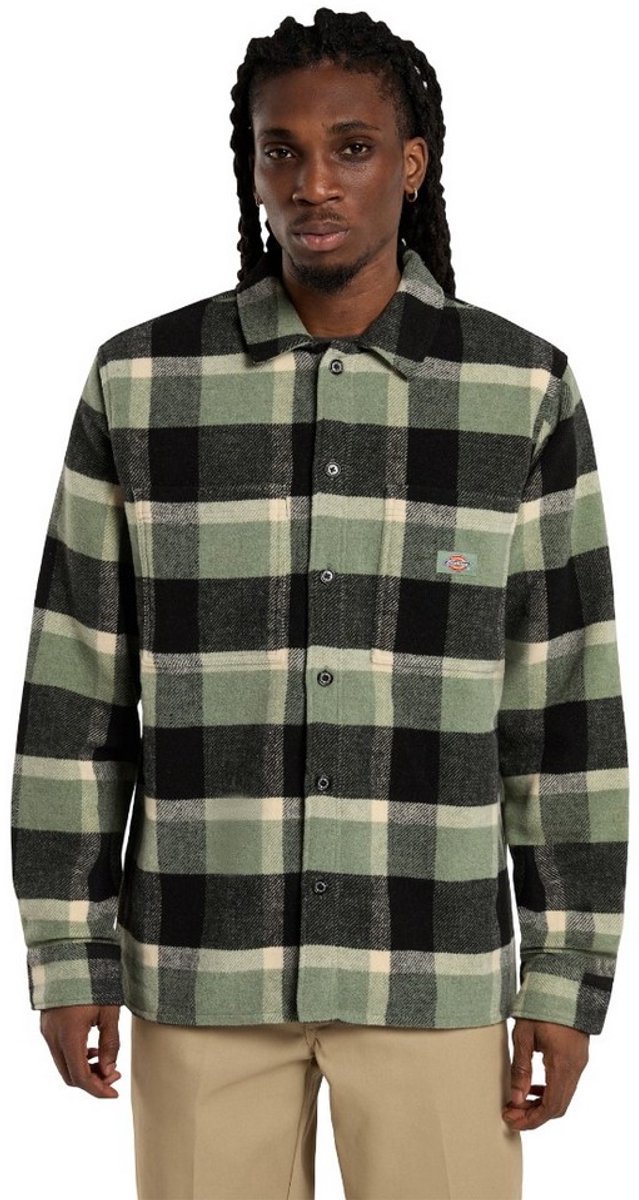 Dickies Plaid Coaling Overhemd Met Lange Mouwen S Man Sea Spray