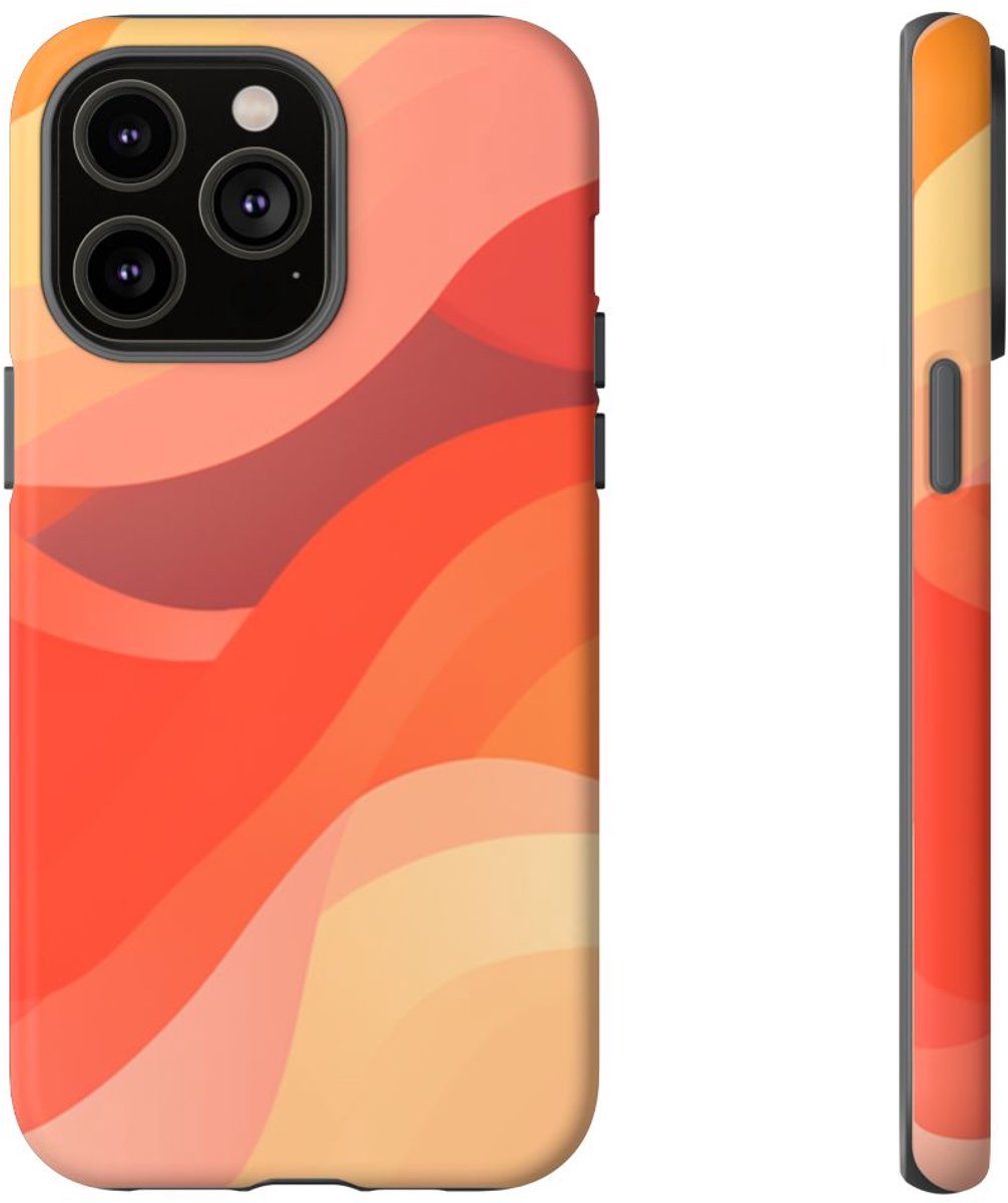 Warme Abstracte Golfpatronen – Telefoonhoesje Geschikt voor iPhone 14 Pro Max