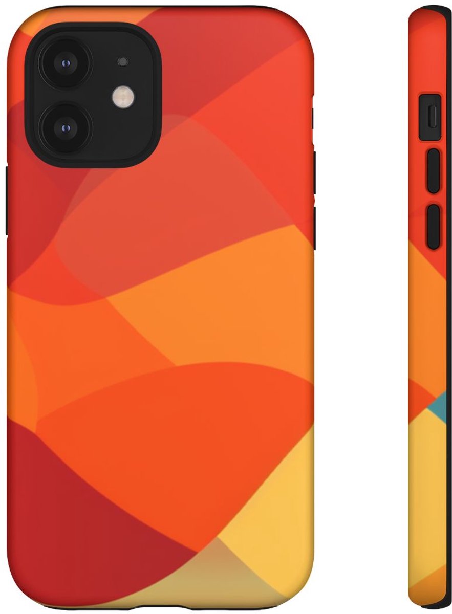 Warme Abstracte Overlappende Vormen – Telefoonhoesje Geschikt voor iPhone 12