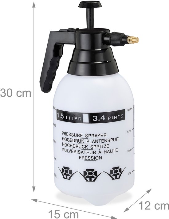 2x drukspruit 1,5 l - hogedruk plantenspuit - onkruidspuit - handspuit voor tuin van Merkloos	 — afbeelding 5