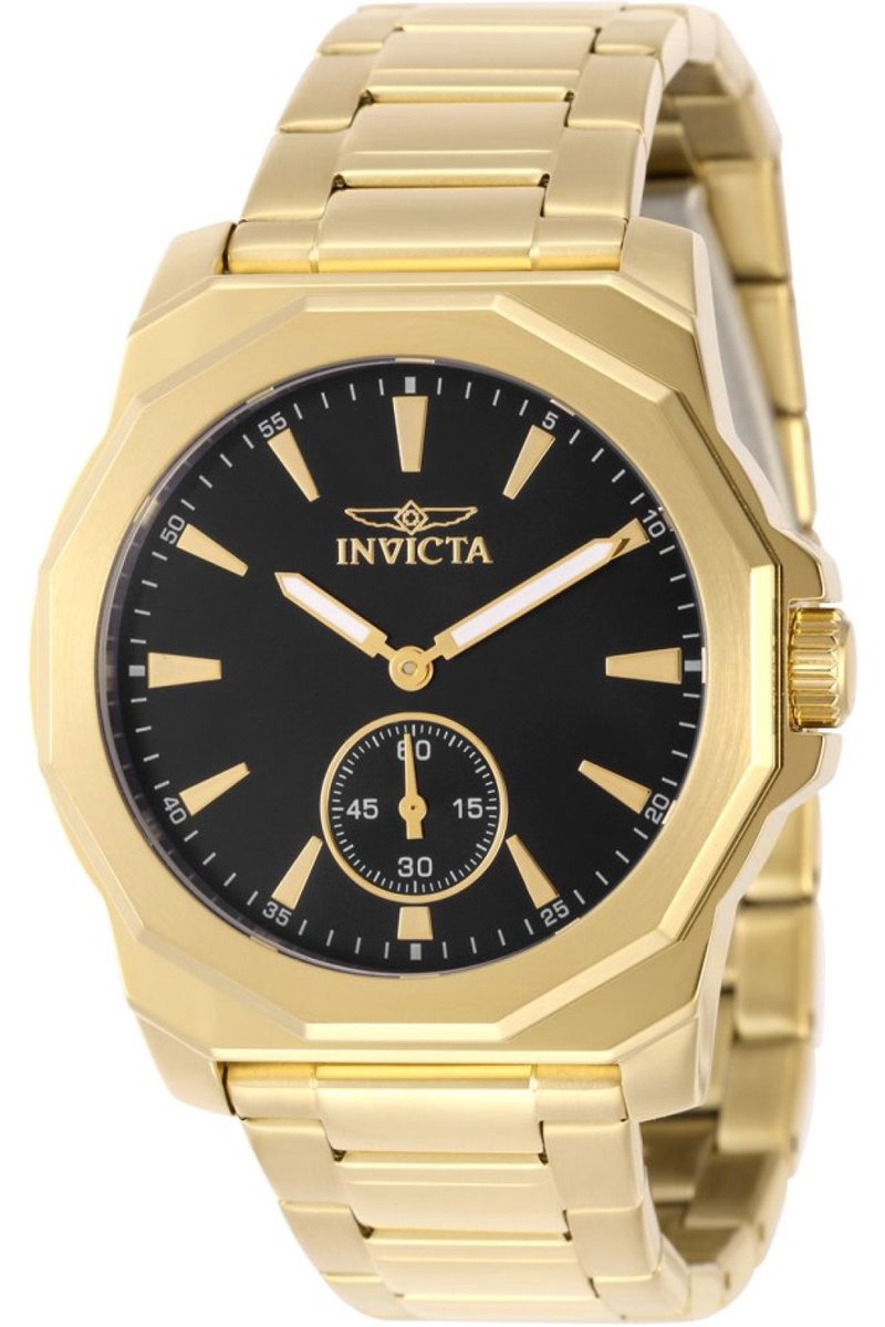 Invicta Speedway 49332 Heren Horloge - Waterdicht - Analoog - Quartz Uurwerk - Roestvrij Staal met zwarte Wijzerplaat - 42mm