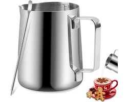 Melkopschuimkruik - Melkschuimkruik 350ml (12oz) -RVS melkkoffie schuimkan met meetmarkering voor het maken van cappuccino espresso (12oz/350ml)
