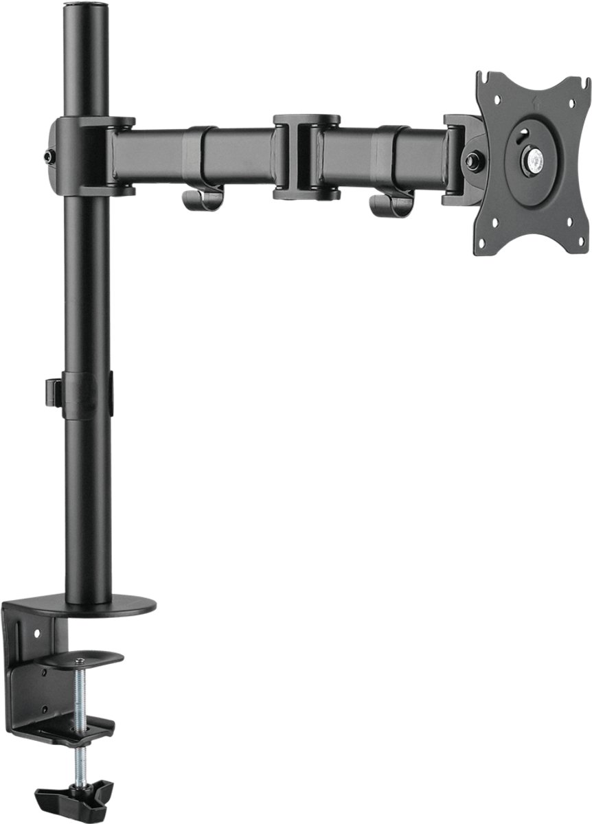 Ultradesk SKELETON SINGLE – Ergonomische Monitorarm voor 1 Scherm tot 27", 360° Rotatie, Hoogte- & Kantelverstelling, VESA 75/100, Kabelbeheer, Stevige Stalen Constructie