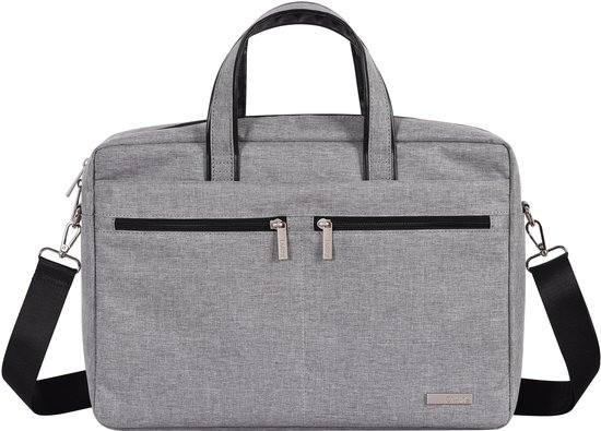 Aktetas 16 Inch - Laptoptas met Schouderriem - Laptophoes - Laptop Sleeve met Handvat - Grijs