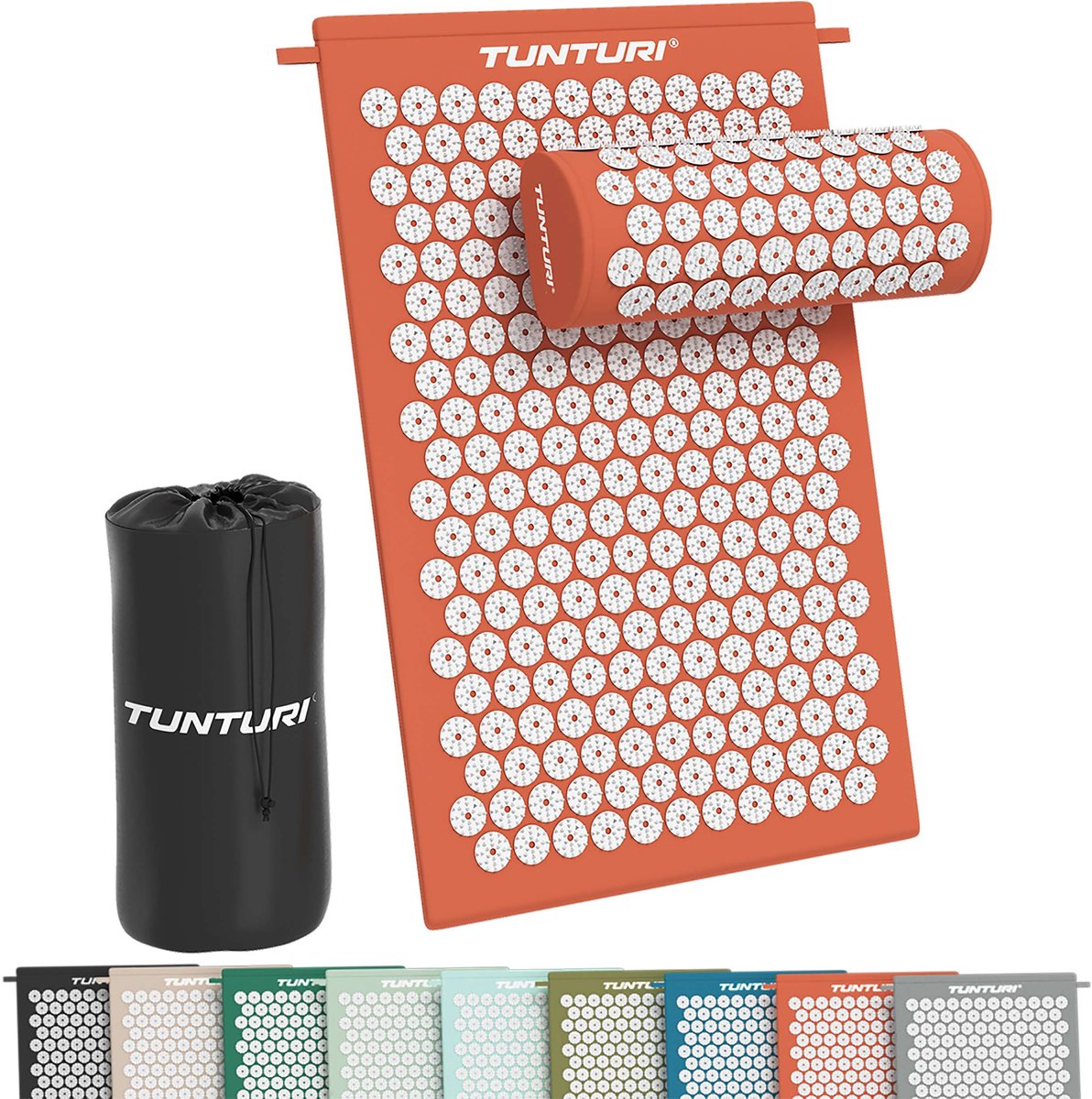 Tunturi Spijkermat met kussen - Acupressuur - Meditatie Mat - Acupunctuur Set - Massage en Ontspanning - 68x42x2 cm - Rose goud