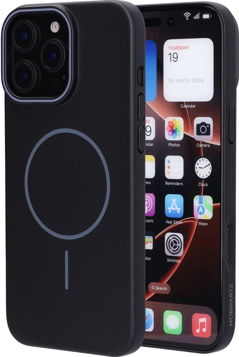 Mobiparts Slim Line Case geschikt voor Apple iPhone 16 Pro Max - MagSafe Onyx - Zwart