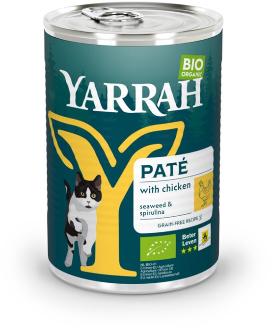 Yarrah - Natvoer Kat Blik met Kip Bio - 12 x 400 g NL-BIO-01