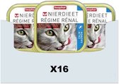16x Beaphar Nierdieet Kattenvoer Nat Zalm 100 gr