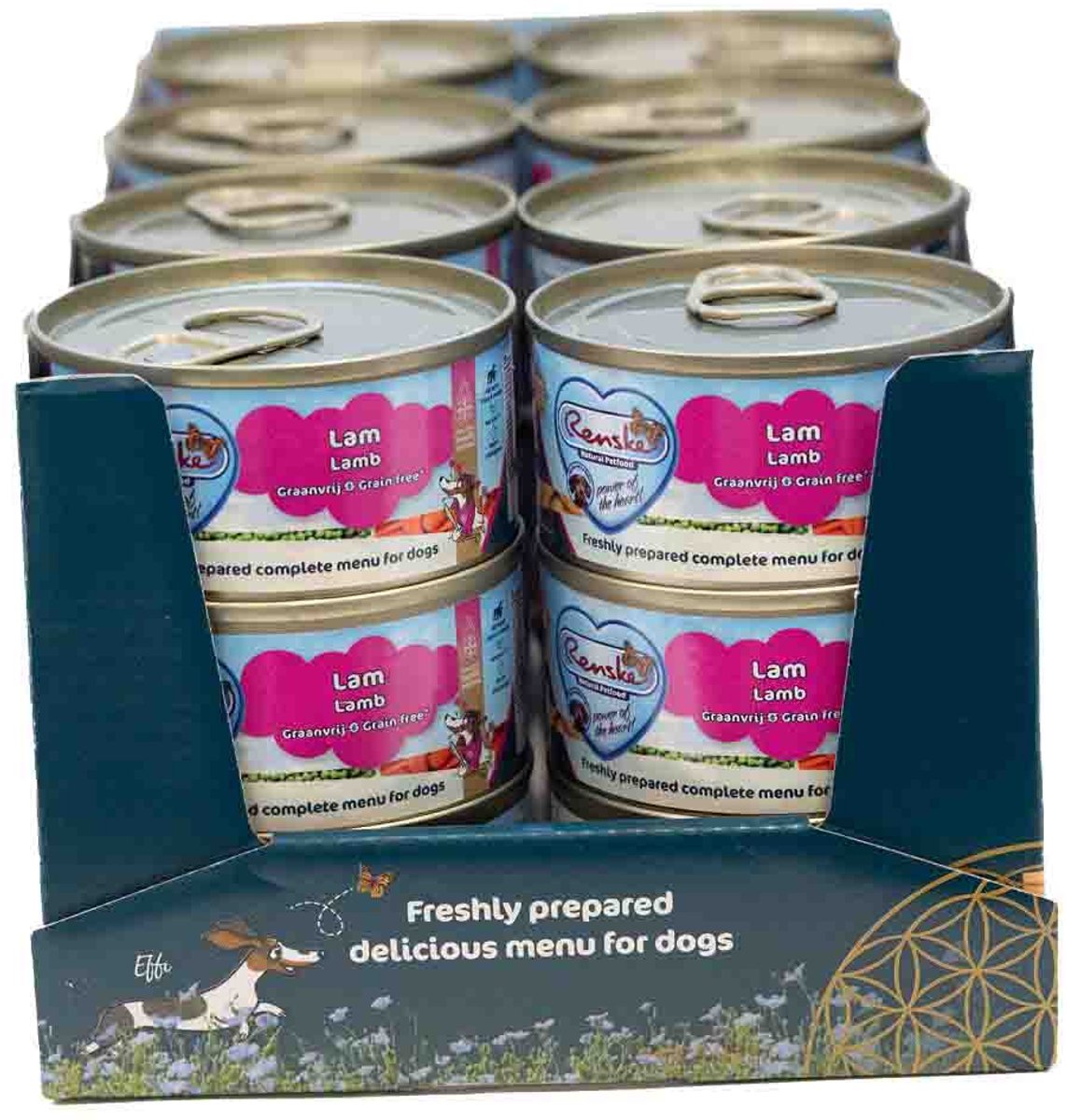 Renske lam graanvrij hypoallergeen nat hondenvoer (blik 95 gr) 2 trays (48 x 95 g)