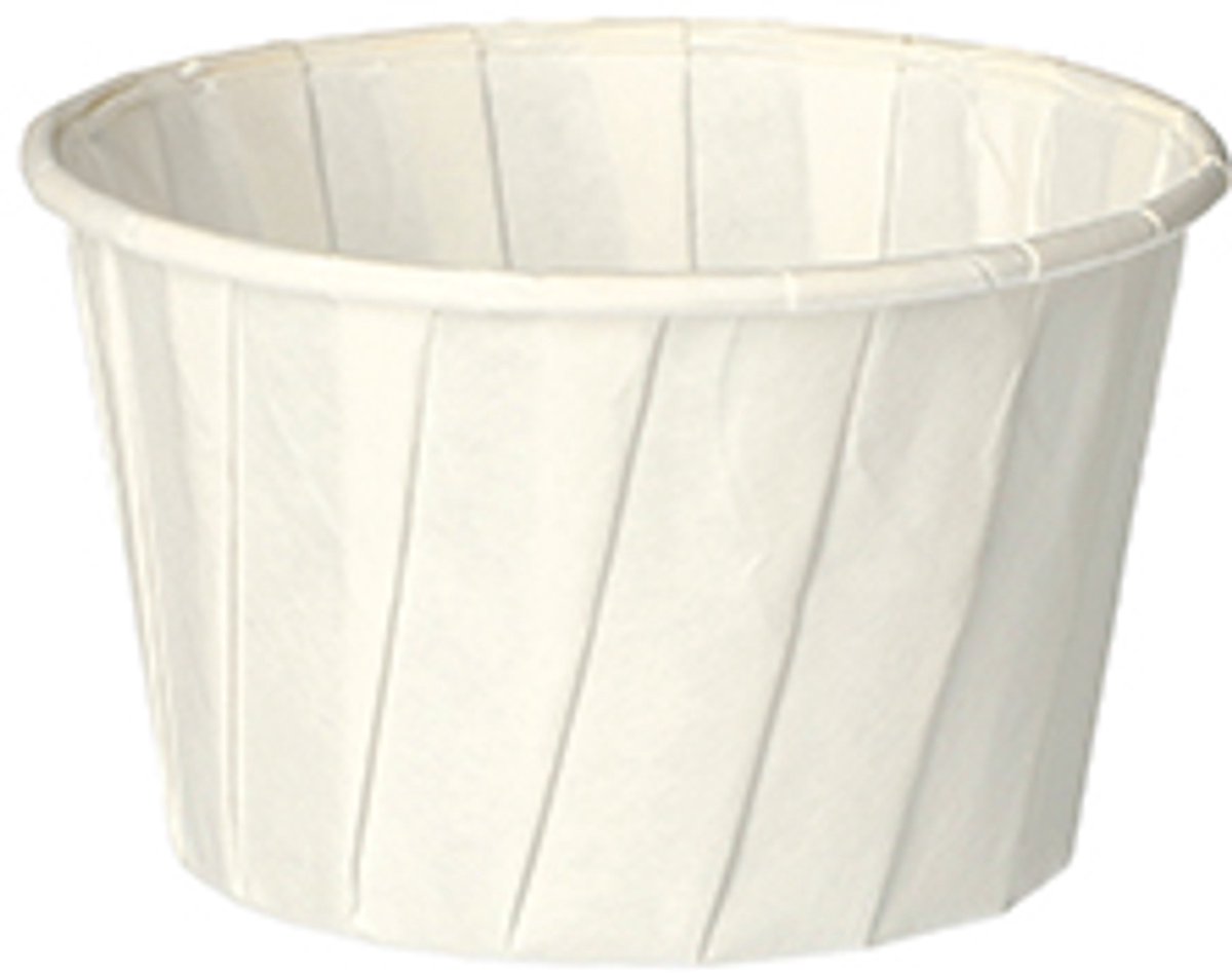 100 Dressingschaaltjes, papier pure rond 90 ml Ø 6,6 cm · 4,2 cm wit