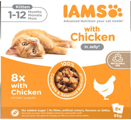 IAMS Delights Kitten Jelly Multipack Kip - 8 x 85 gr