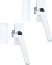 AXA Raamsluiting 2 stuks - 3308 - Raamkruk - Afsluitbaar met knop - Rechts naar buiten draaiend - Aluminium Wit