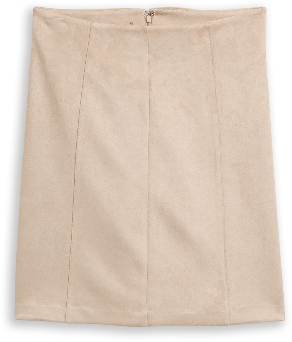 Tom Tailor - Suède-look rok - Maat 38 - soft taupe grey