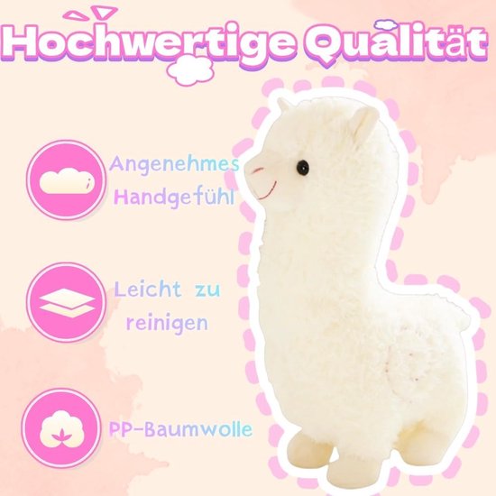 Pluche Alpaca Knuffel voor Kinderen - Schattige Lama Pluche Gift van Vivid Green Creation — afbeelding 5