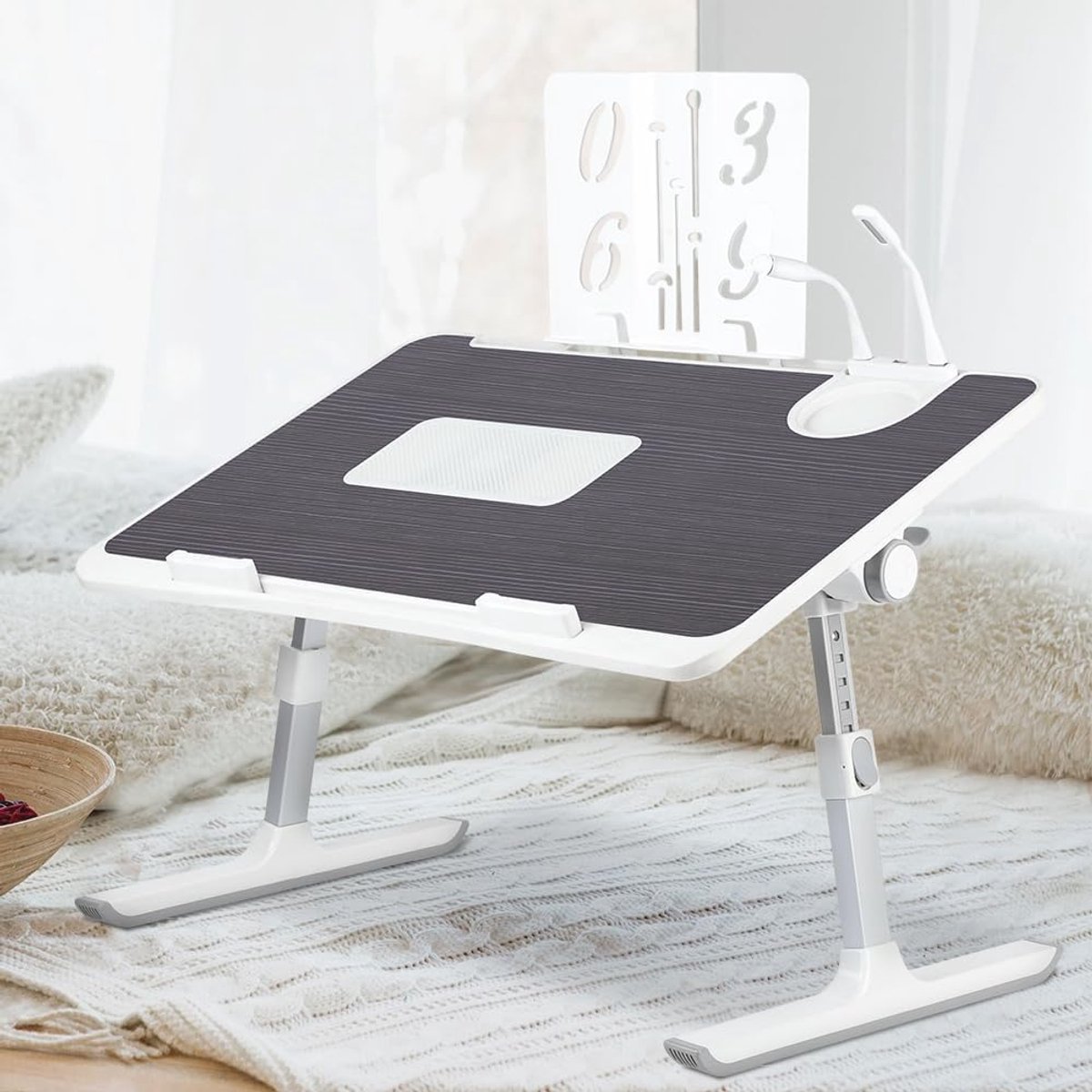 Verstelbare Bedtafel voor Laptop met USB en Ventilator