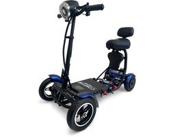 COMFYGO MS3000 Elektrische scootmobiel, 4 wielen, maximale snelheid 18 km/u, 10,4 Ah Lithium-ion accu, Actieradius tot 25 km, Blauw, Standaard stoel + Kinderzitje