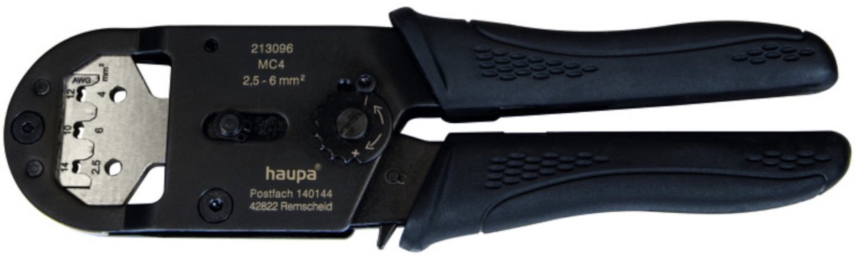 HUPcompact HC05 krimptang voor MC4-stekkers – compacte precisietool met 5 kN krimpkracht