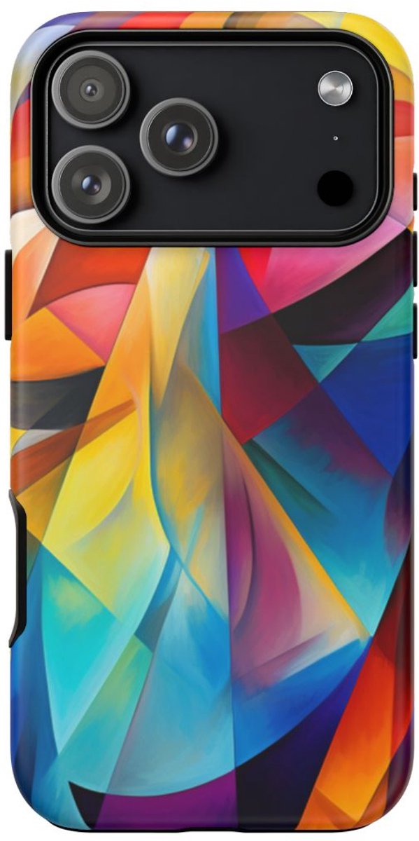 Vrolijke Abstracte Geometrische Kunst – Telefoonhoesje Geschikt voor iPhone 17 Pro Max