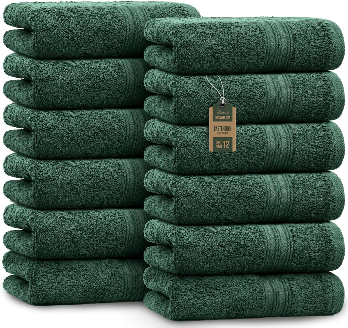 Gastendoekjes 30x50 cm – Set van 12, 100% katoen, Oeko-Tex gecertificeerd, zacht en absorb