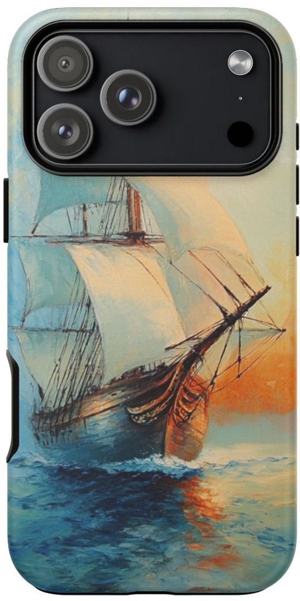 Zeilschip bij Zonsondergang – Telefoonhoesje Geschikt voor iPhone 17 Pro Max