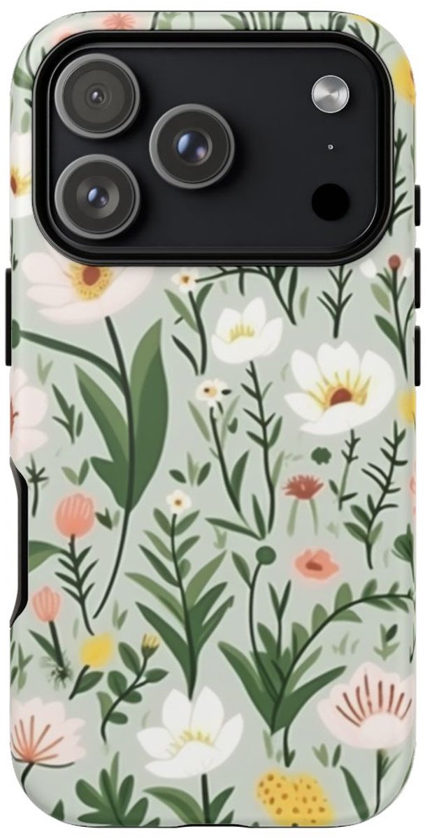 Weelderig Bloemenweidepatroon – Telefoonhoesje Geschikt voor iPhone 17 Pro