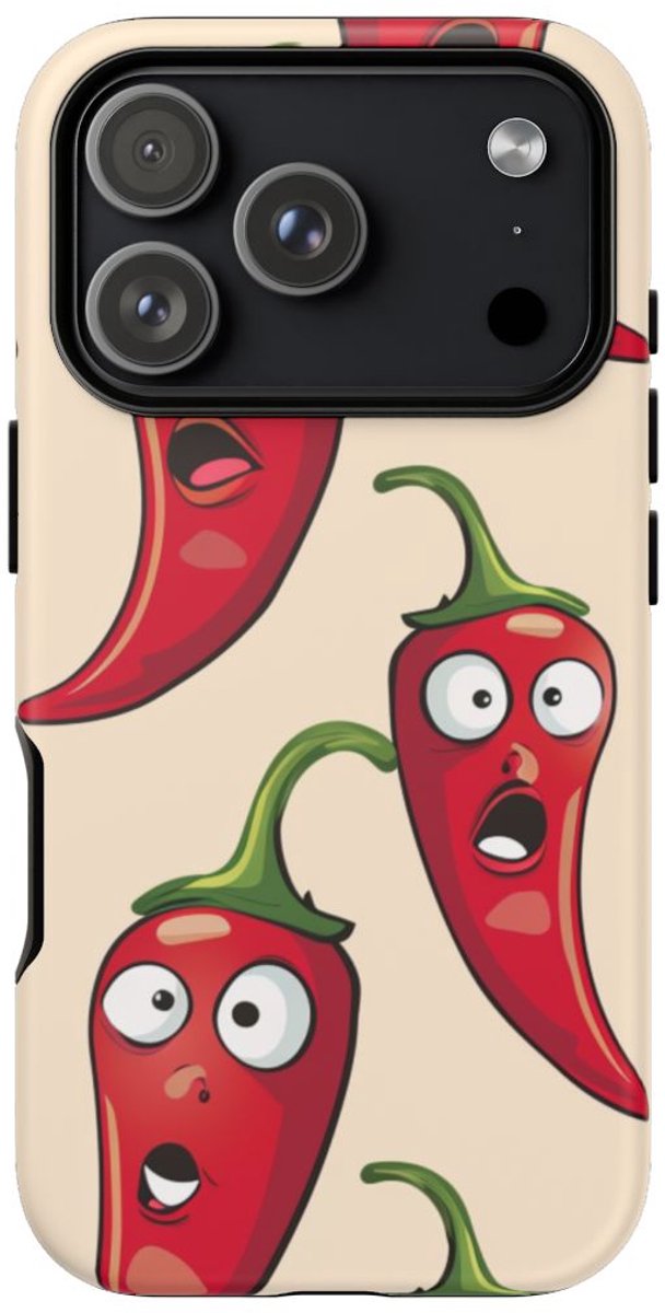 Grappig Rood Chilipeperpatroon – Telefoonhoesje Geschikt voor iPhone 17 Pro
