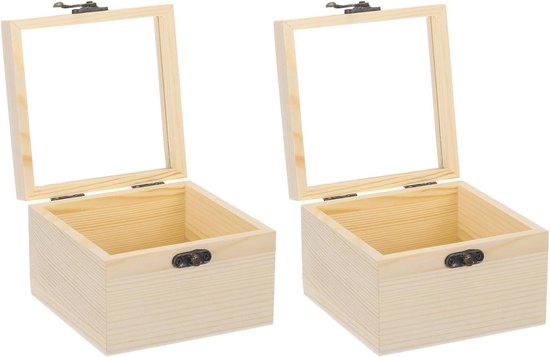 Rolf More - Kist van hout 23 x 29 x 4 cm met schuifdeksel
