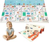 Speelmat – Speelkleed - Kinderen – Zachte Kruipmat met Levendige Auto & Stad Print – Speelmat foam - Baby - Opvouwbaar - 150x200cm - Inclusief opbergtas
