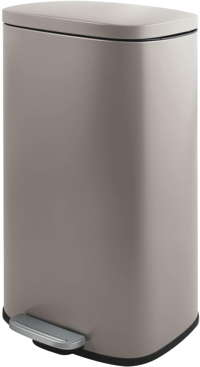 Afvalemmer 50 liter Met Softclose en Pedaal voor de Keuken - Grijs Taupe