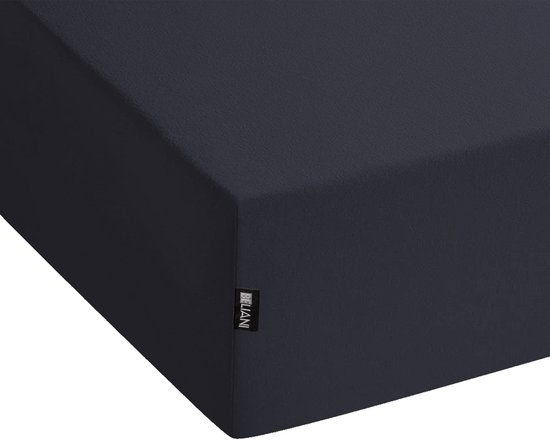 JANBU - Laken - Zwart - 180 x 200 cm - Katoen