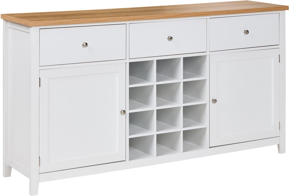 LUCASTON - Wijnkast - Wit - MDF
