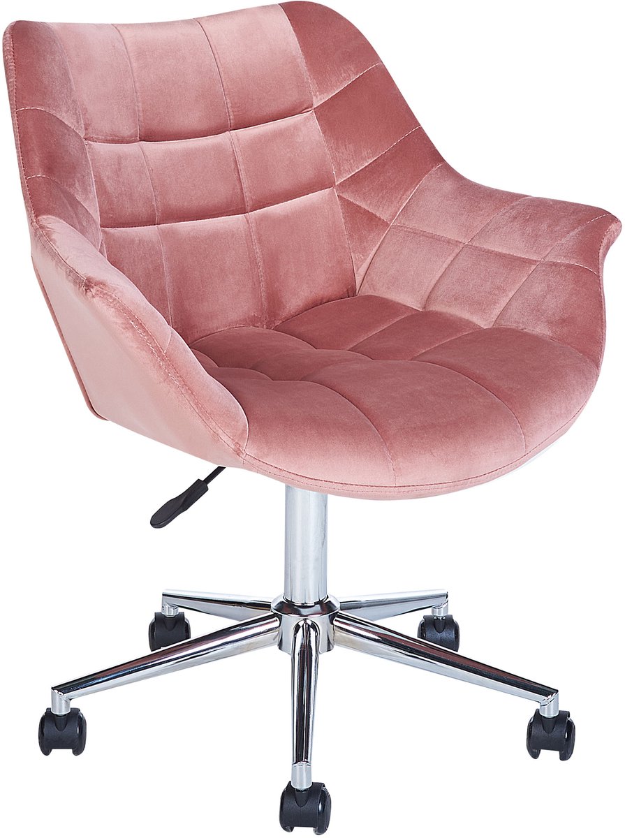 LABELLE - Bureaustoel - Roze - Fluweel