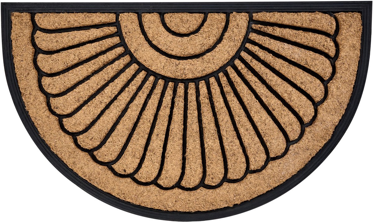 Beliani KORYAK - Deurmat - Natuurlijk/Zwart - 45 x 75 cm - Polyester