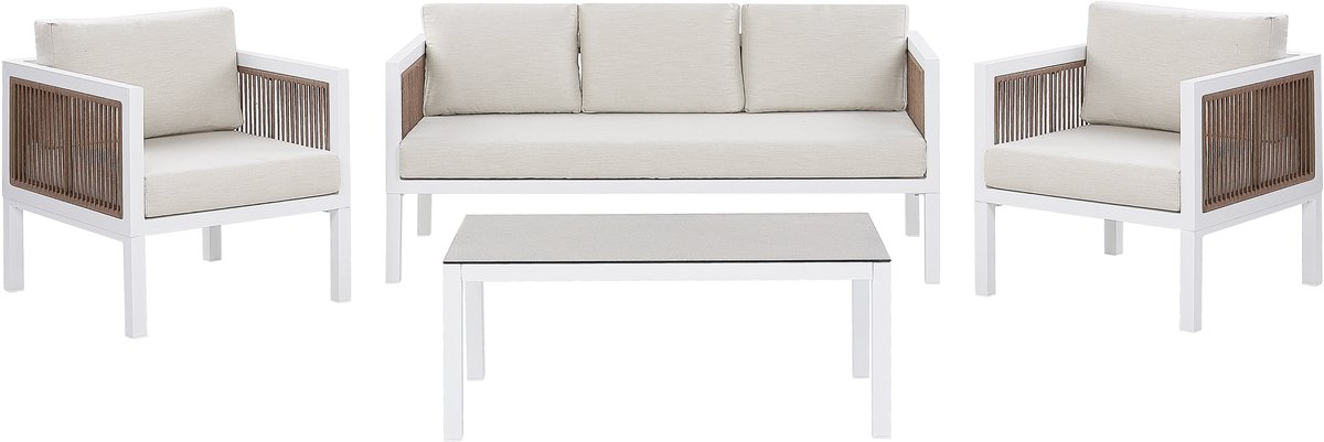 Beliani BORELLO - Zitgroep-Wit-Aluminium