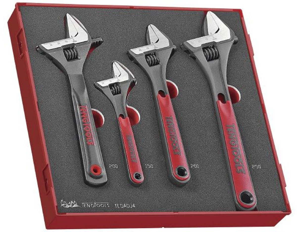 Teng Tools verstelbare moersleutelset 4-delig