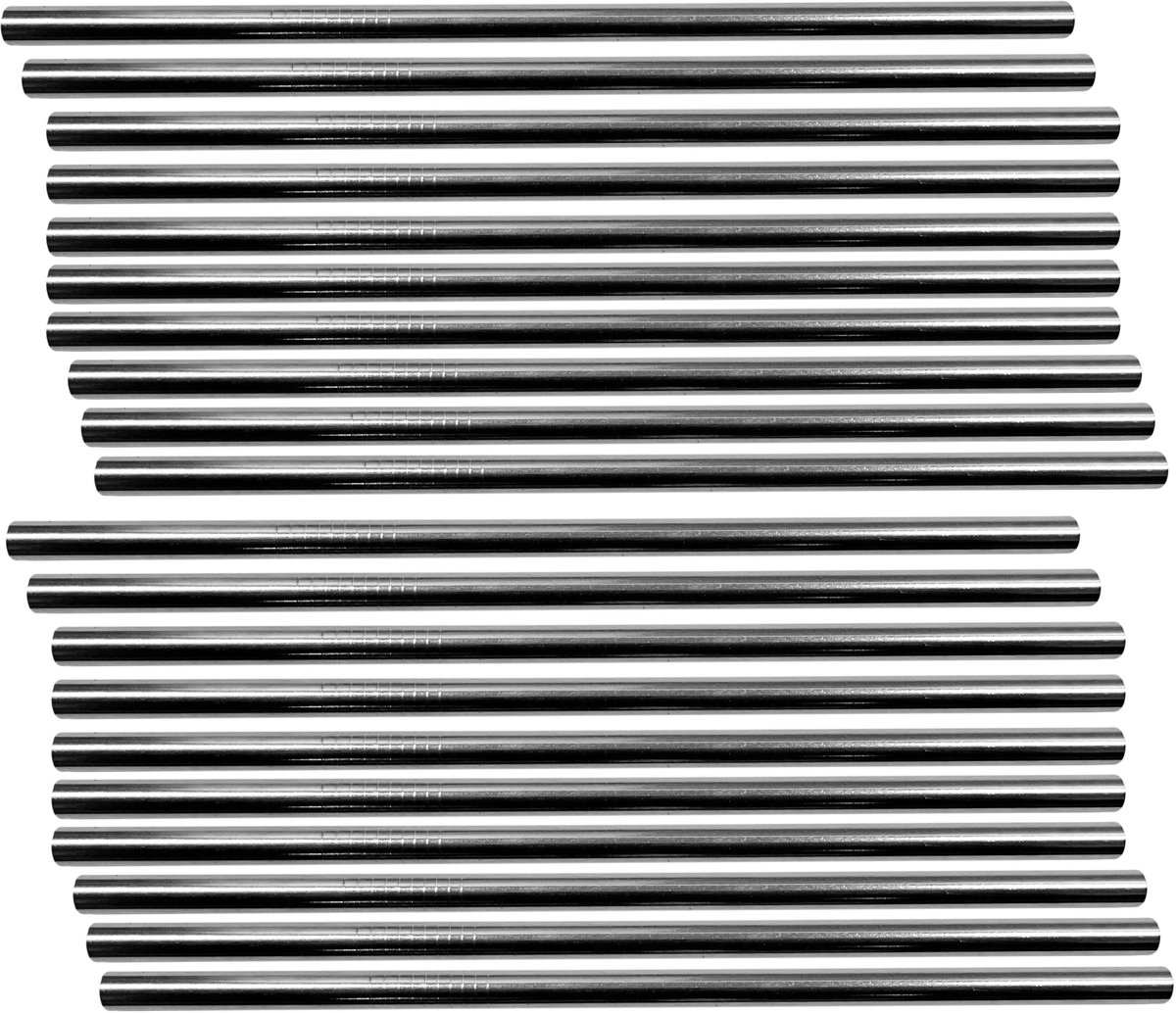 Set van 10 roestvrijstalen pijpjes/rietjes (8 mm diameter)