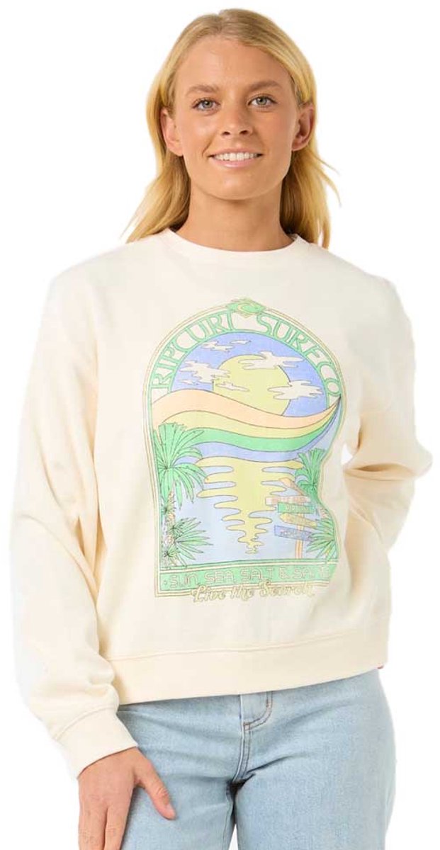Rip Curl Sun & Sea Relaxed Sweatshirt S Vrouw Bone