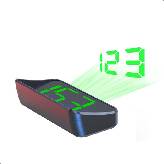 Tech Essentials GPS snelheidsmeter auto HUD – USB-C – groen