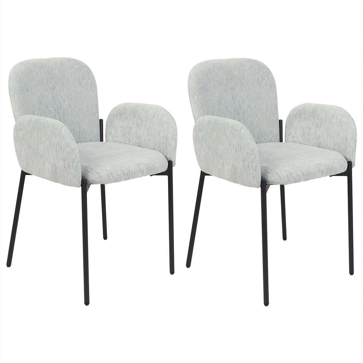 ALBEE - Eetkamerstoel set van 2 - Mintgroen - Polyester
