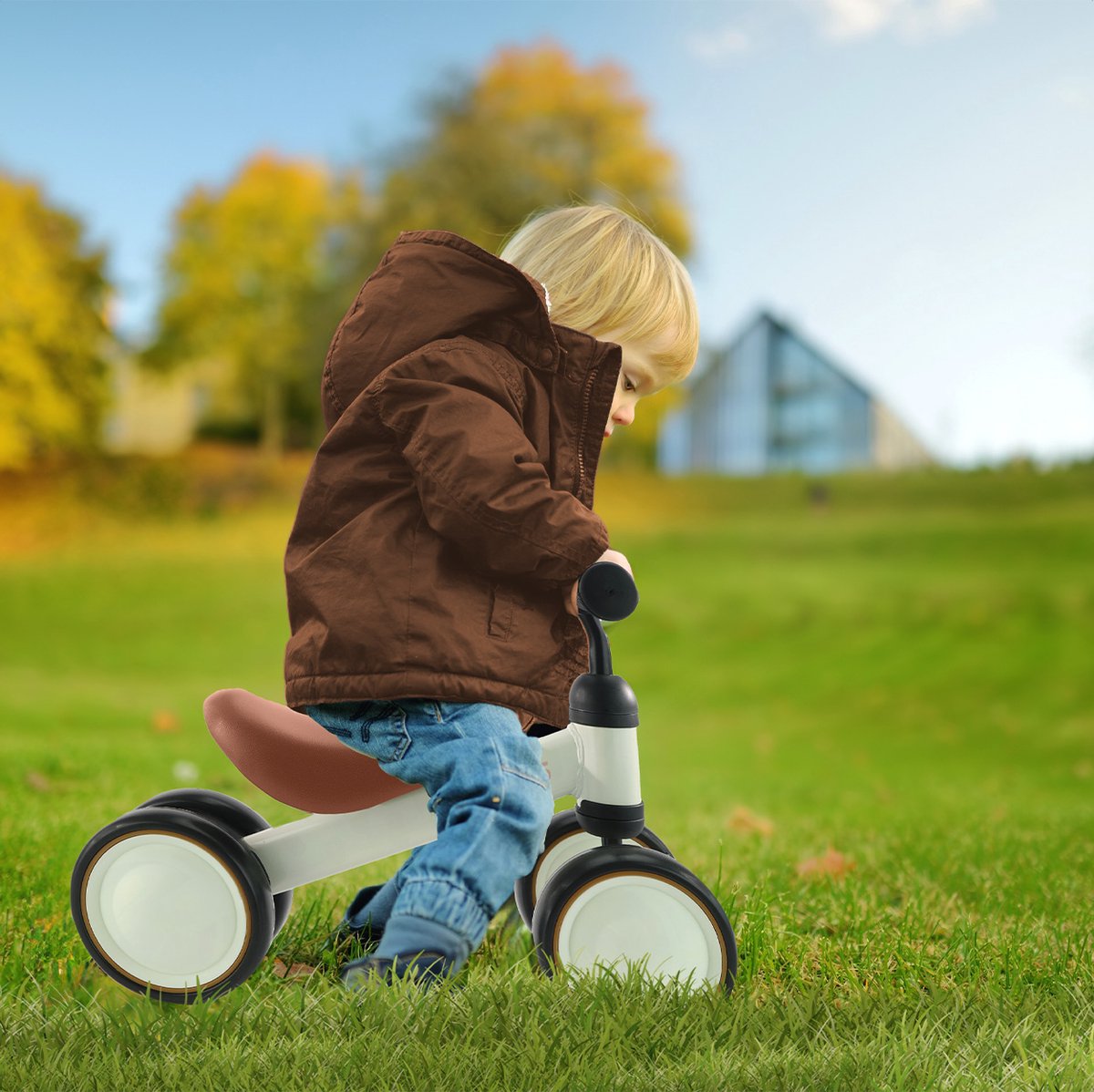 LifeGoods Loopfiets - Speelgoed Vanaf 1 jaar - Jongens en Meisjes - Kinderstep - Loopfietsje - Crème — afbeelding 3