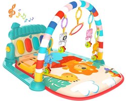 Interactieve Baby Gym Speelmat met Piano en Rammelaars - Gewatteerde Activiteit Mat voor Baby's