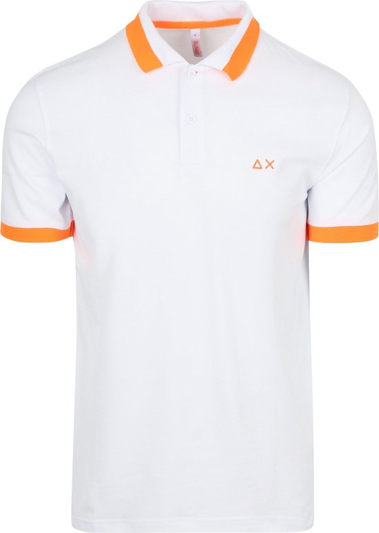 Polo Sun68 Big Stripe Wit Fluo - Taille XL - Homme
