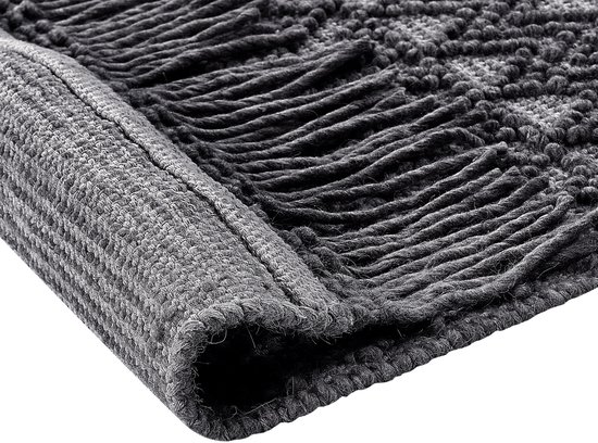 Beliani ALUCRA - Tapis moderne - Zwart - Laine