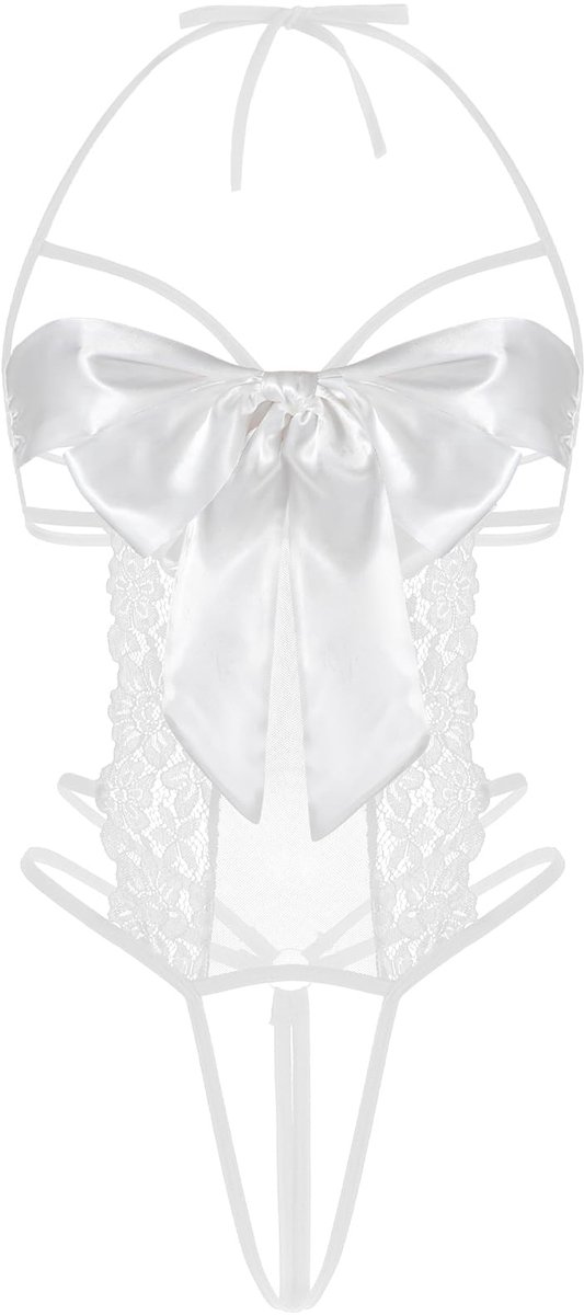 Dames Lingerie Kant Bodysuit voor Feest Lingerie Sexy Strik Suspender Kousen Babydoll Nachtjapon Kabel Pyjama Sexy voor Vrouwen Kerst Carnaval