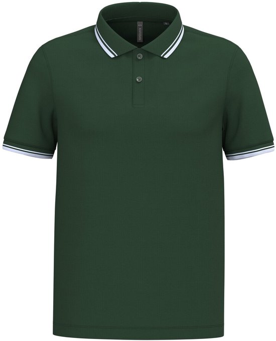 Polo rayé à manches courtes Kariban K272 - Vert forêt/ White - 4XL