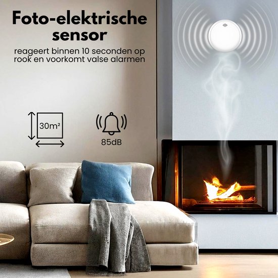 Aroha Safety Pro Combimelder - 10 jaar batterij - Rookmelder & Koolmonoxidemelder - Aroha Sleep Line - Slaapkamer vriendelijke CO melder & Brandmelder