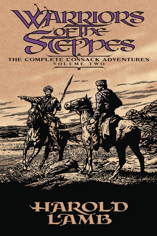 Boekomslag met de titel 'Warriors of the Steppes, Volume Two' en een illustratie van twee mannen te paard in de steppe.