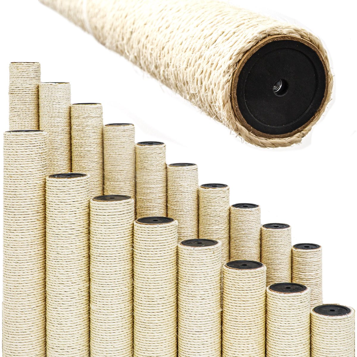 45 x 9,2 cm Sisal Stam voor Krabpaal M10 - Sisalpaal voor Kattenboom - Krab Bomen Onderdelen