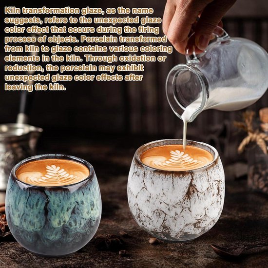 Espressokopjes, 5-delige set hoogwaardige espressokopjes van aardewerk, 50 ml, dikke keramische espressokopjes, 100% handgemaakt voor espresso, mokka, macchiato, perfect cadeau voor vrouwen en mannen